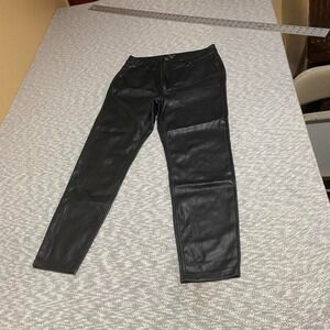 Baccini black faux leather pants women 8. SKU-B307#baccini